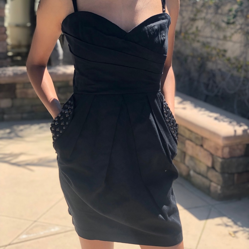 Black sexy dress with pockets